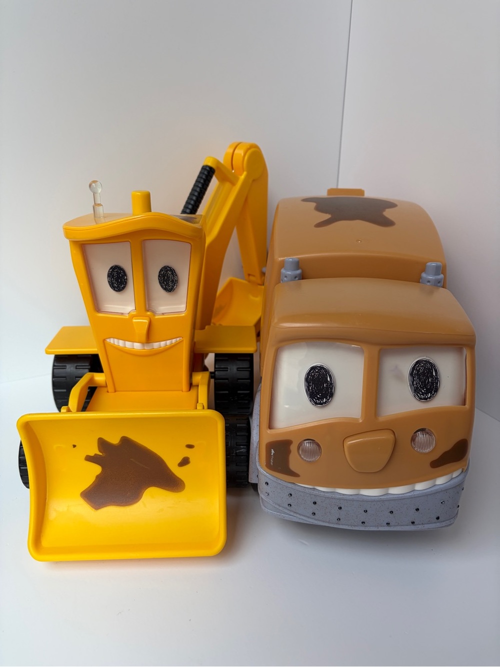 Stinky and Dirty Show Talking Backhoe Loader Garbage Truck Set